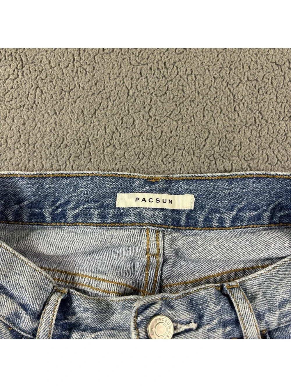 Pacsun 25 High Rise Straight Distressed Jeans - Button Fly Denim